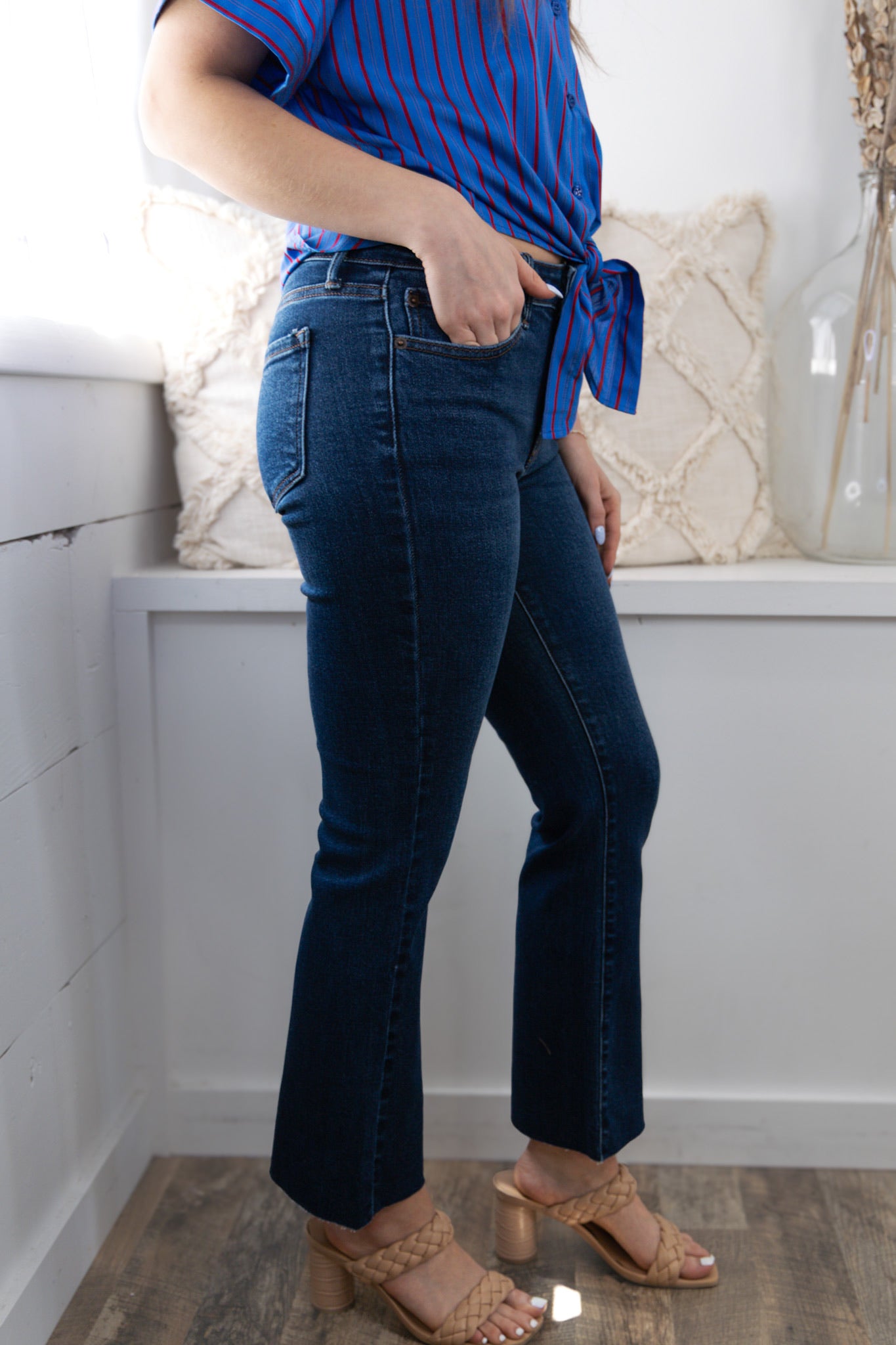 [Just Black] The Cropped Flare - Dark Denim