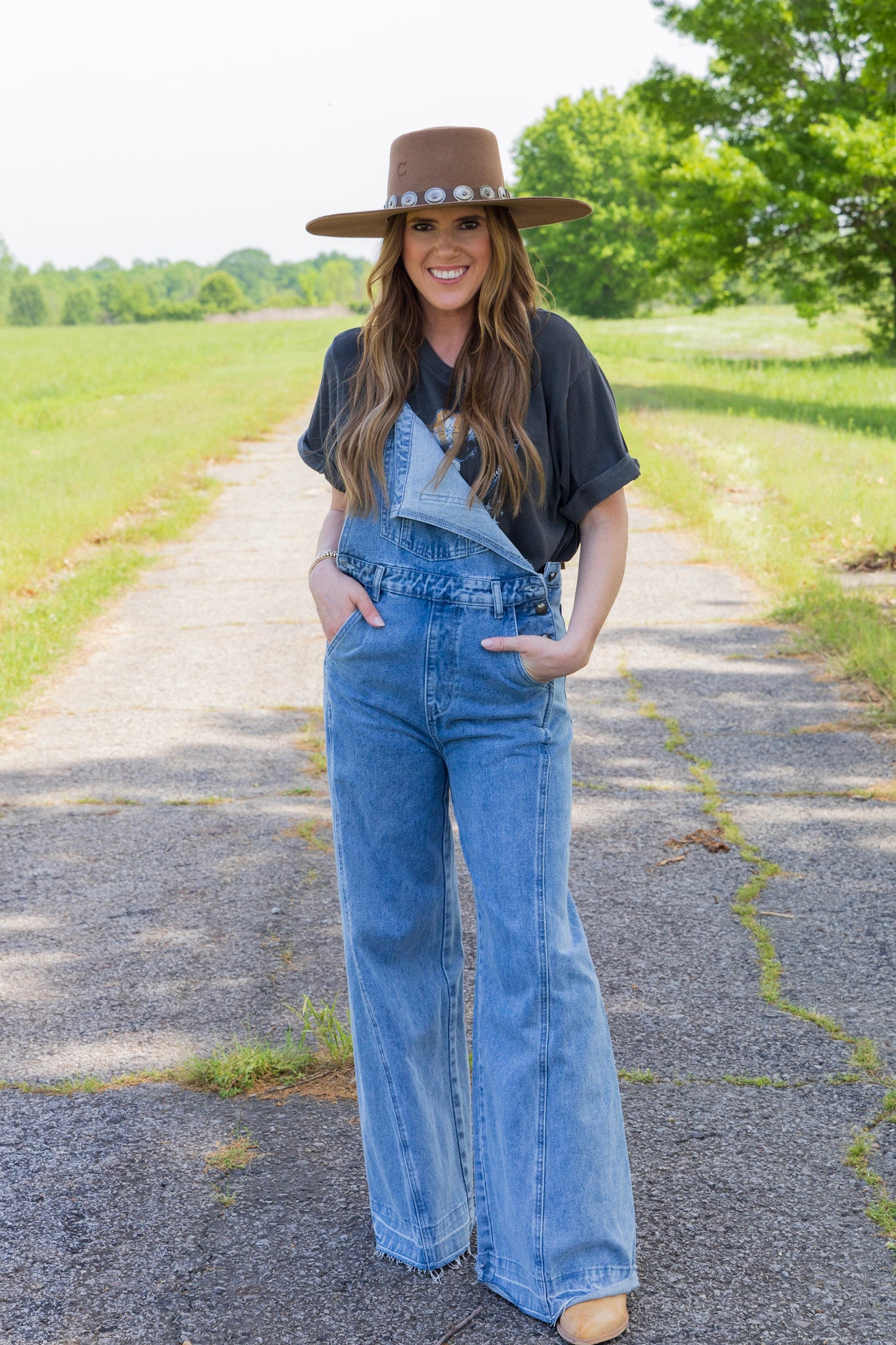 Retro Denim Wide Leg Overalls