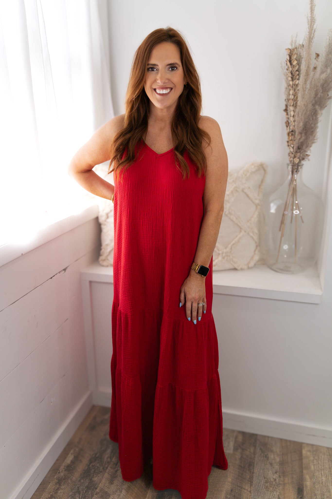 Zion Gauze Dress - Salsa