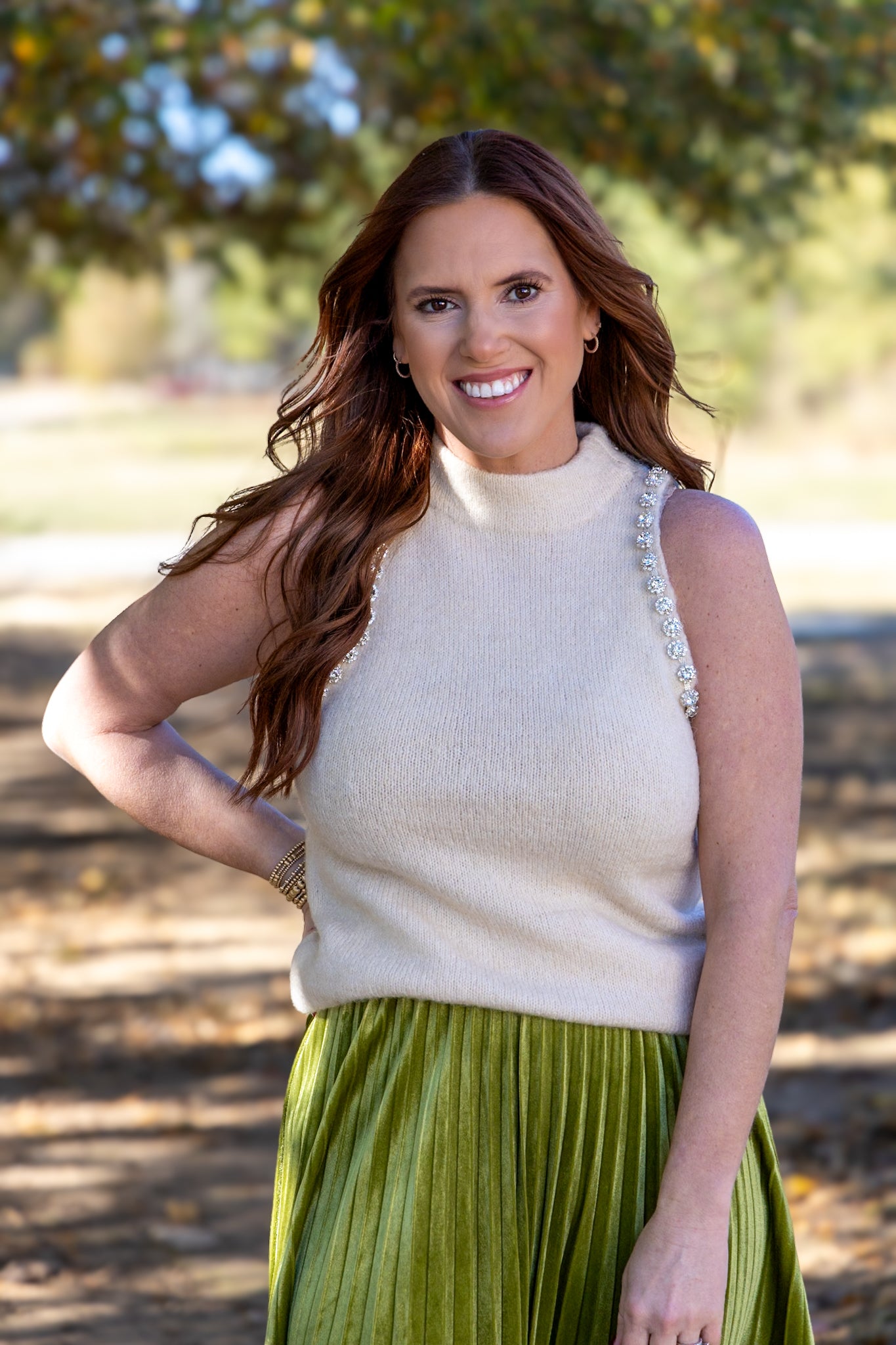 Alva Jeweled Sleeveless Sweater