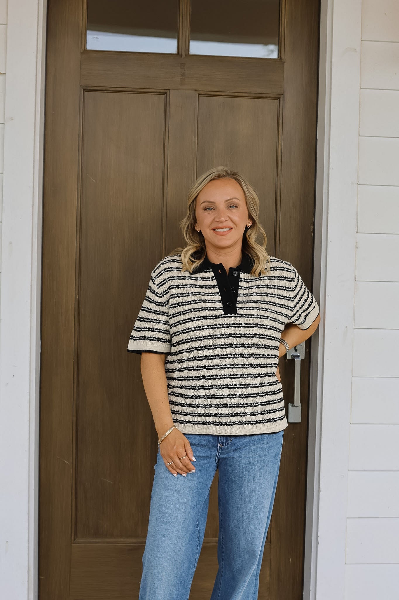 Ihchany Sweater Top - Black Stripe