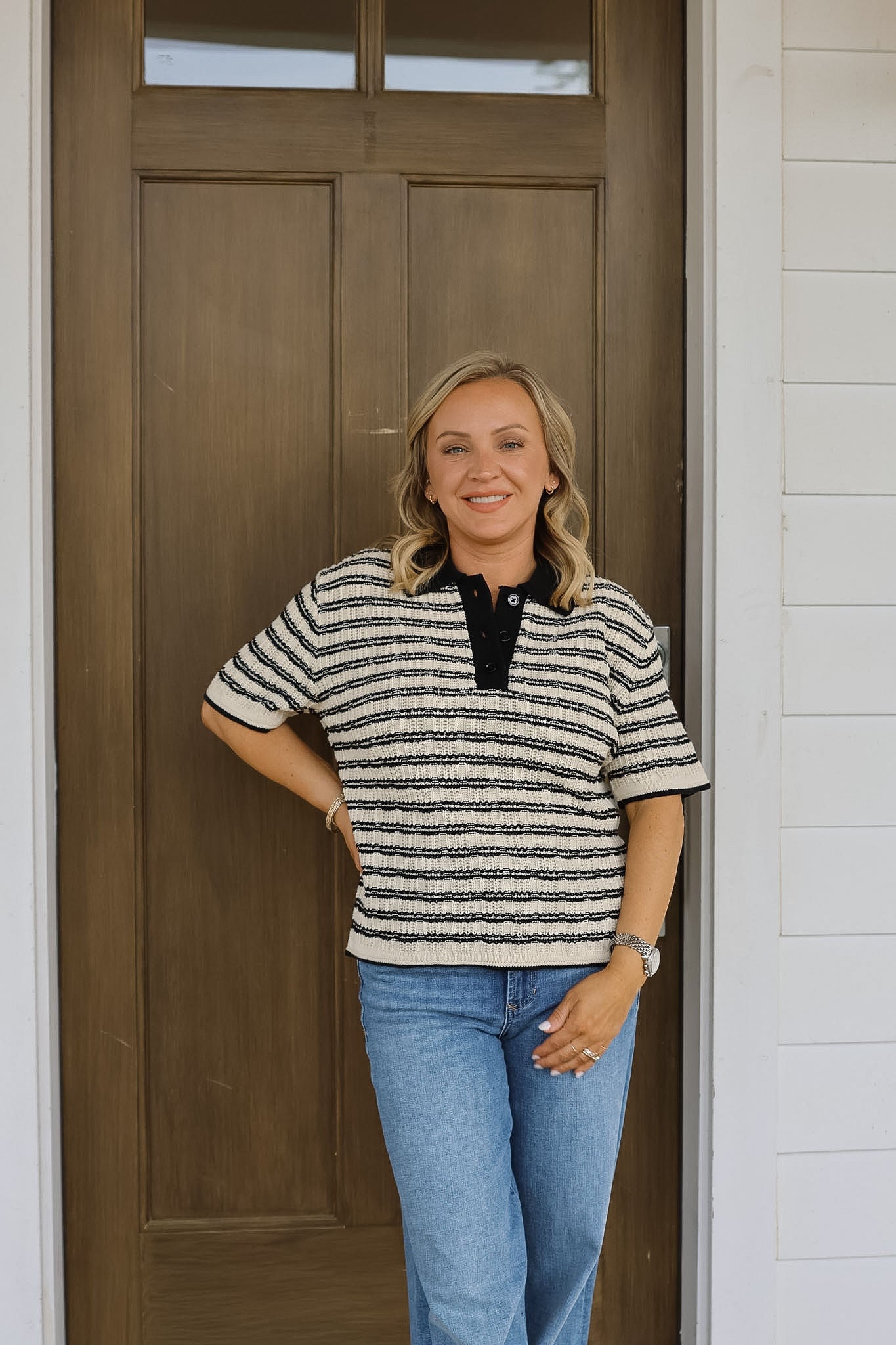 Ihchany Sweater Top - Black Stripe
