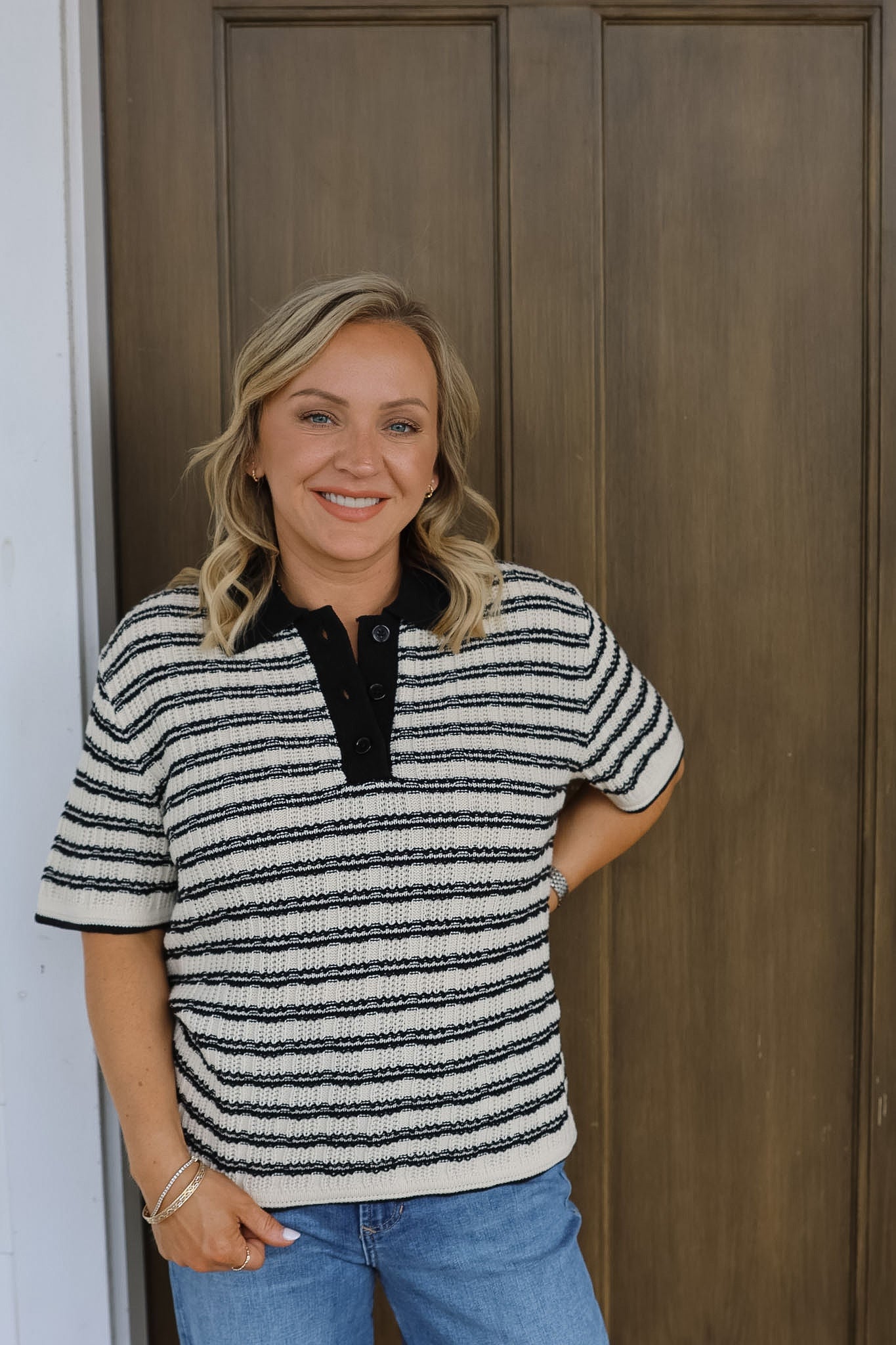 Ihchany Sweater Top - Black Stripe