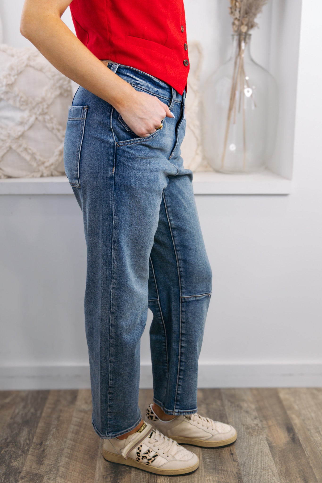 [Dear John] Lasso High Rise Cropped Loose Fit Jeans - Western Hue