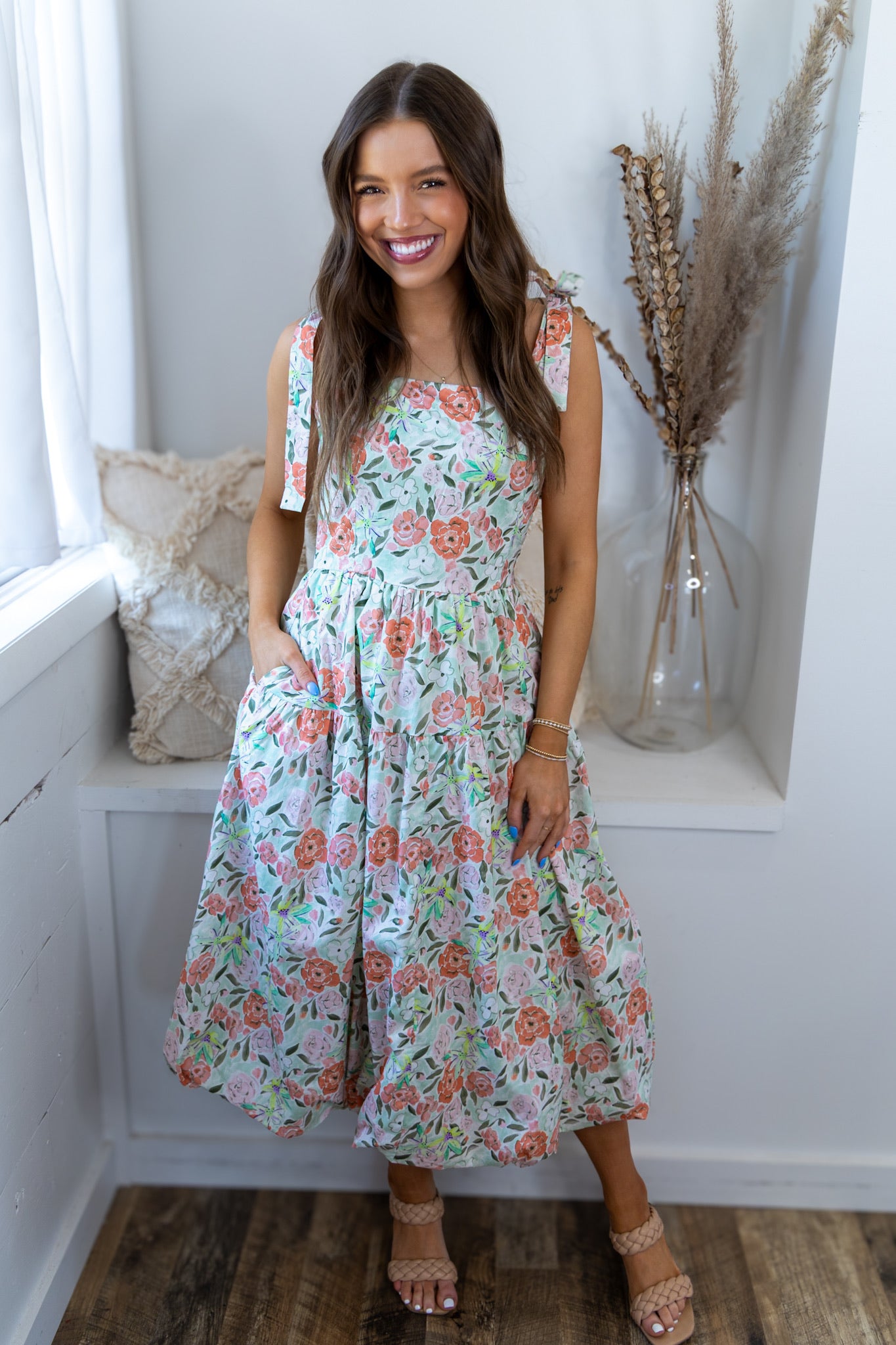Eliza Floral Midi Dress