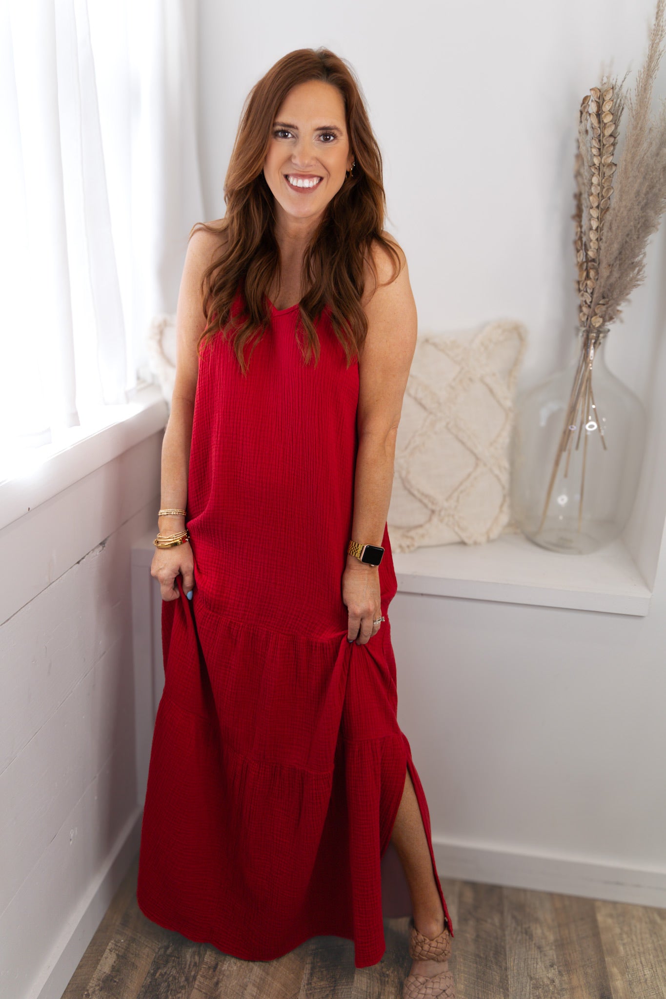 Zion Gauze Dress - Salsa