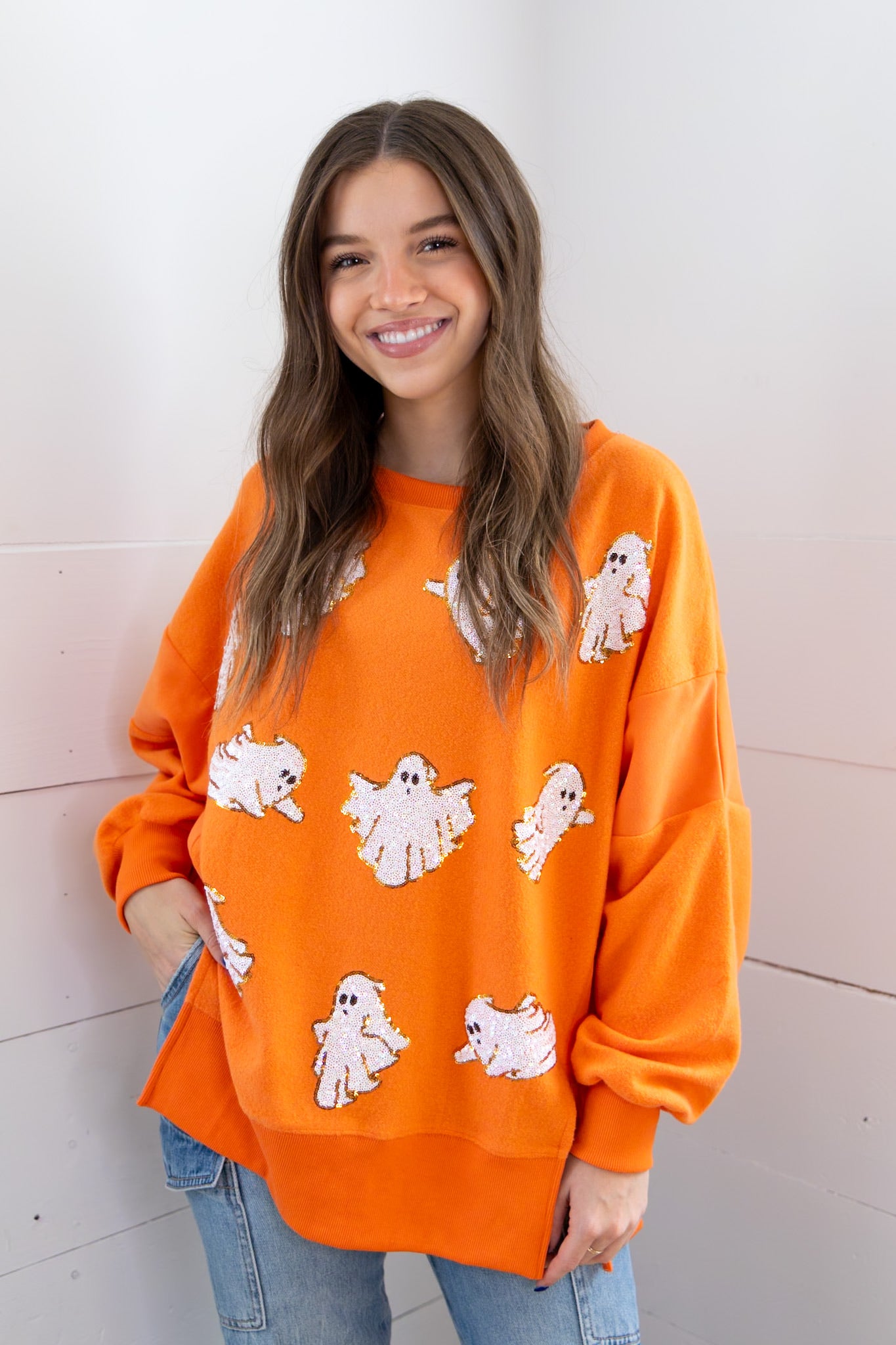 Sequined Ghost Oversized Pullover