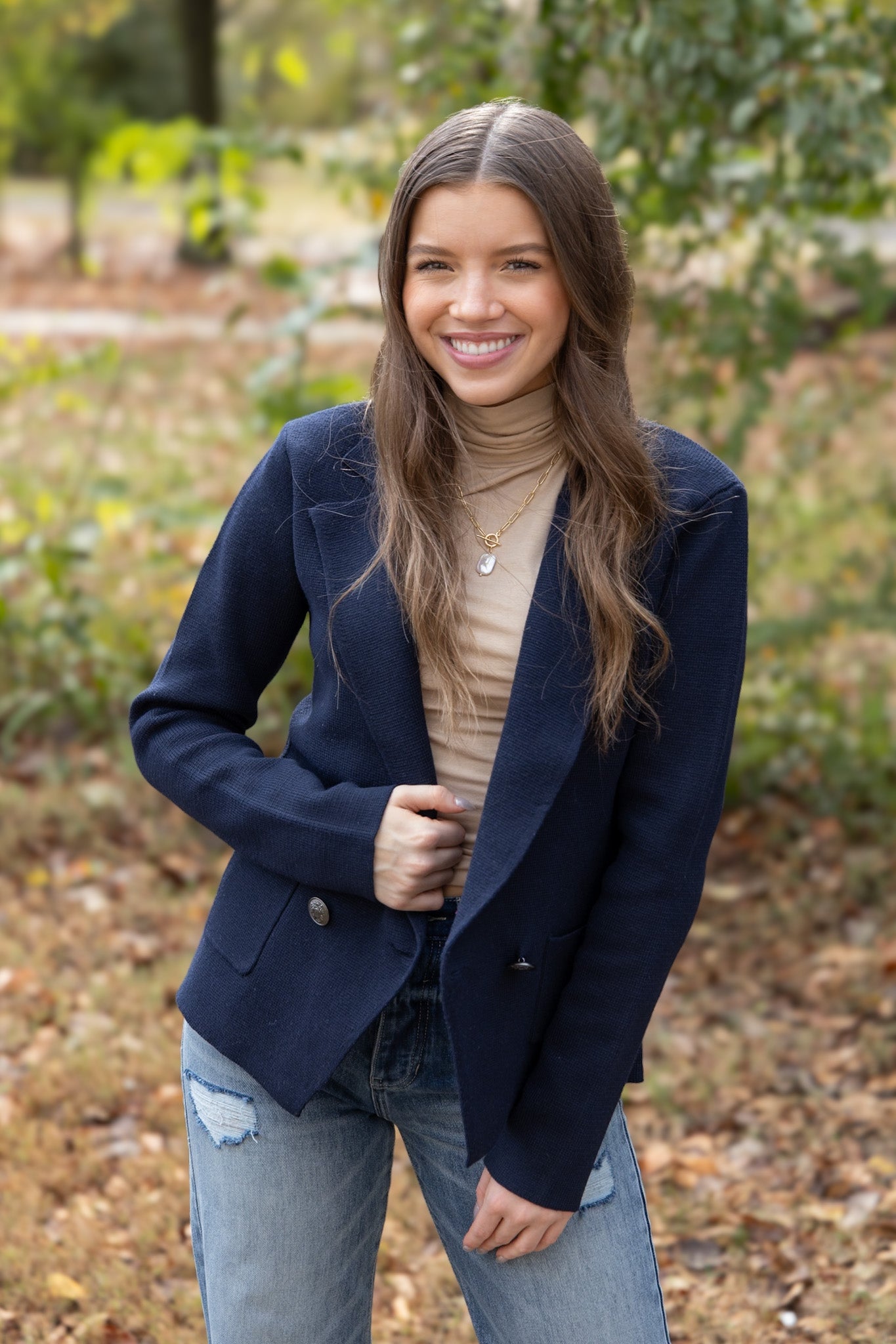 Heller Double Breasted Blazer - Navy