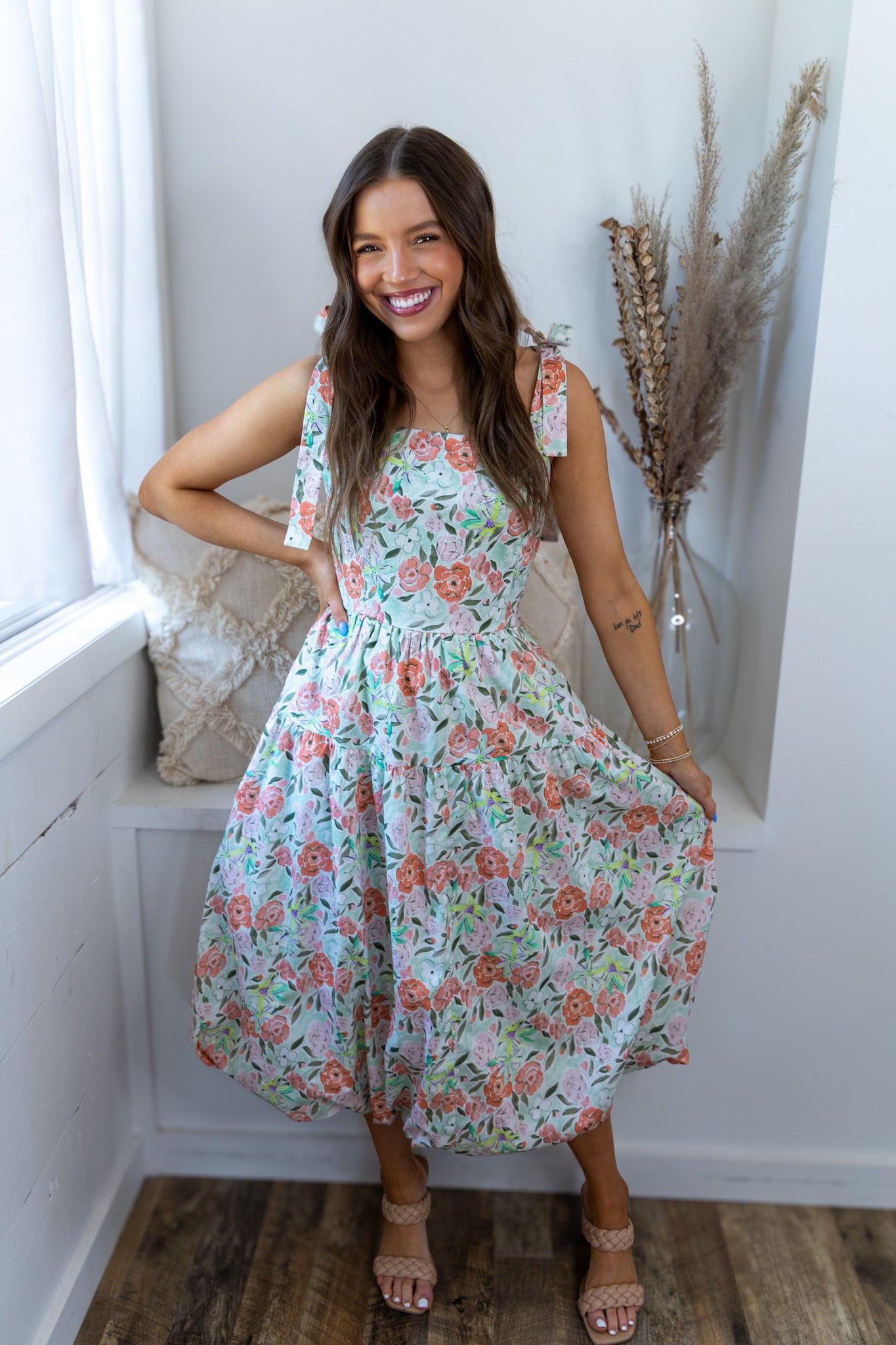 Eliza Floral Midi Dress