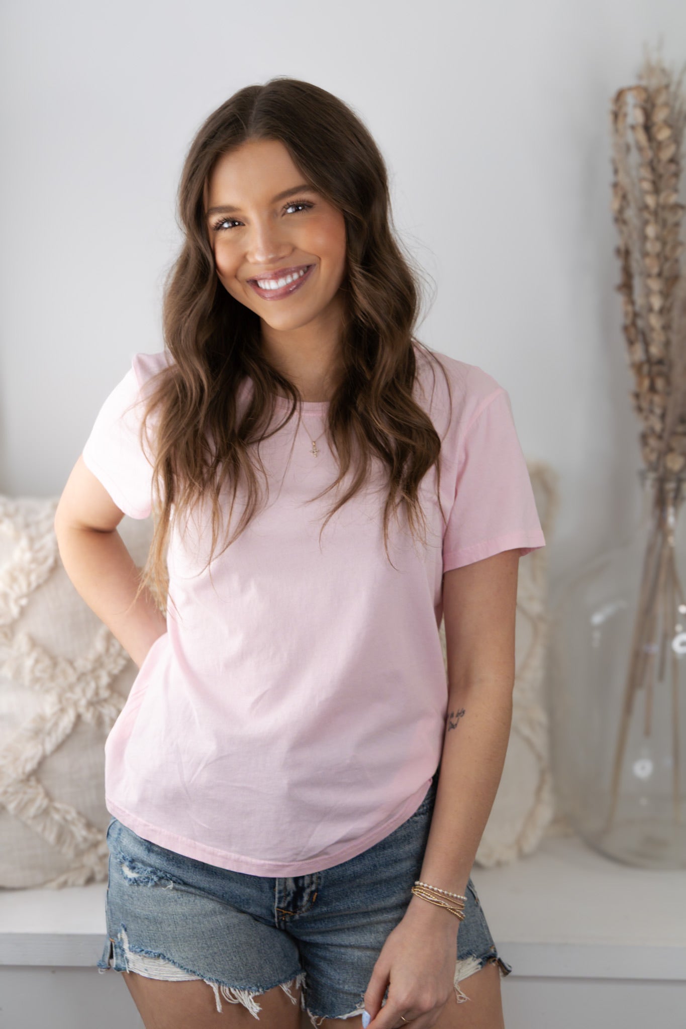 Unity Short Sleeve Crew Neck - Pink A Boo