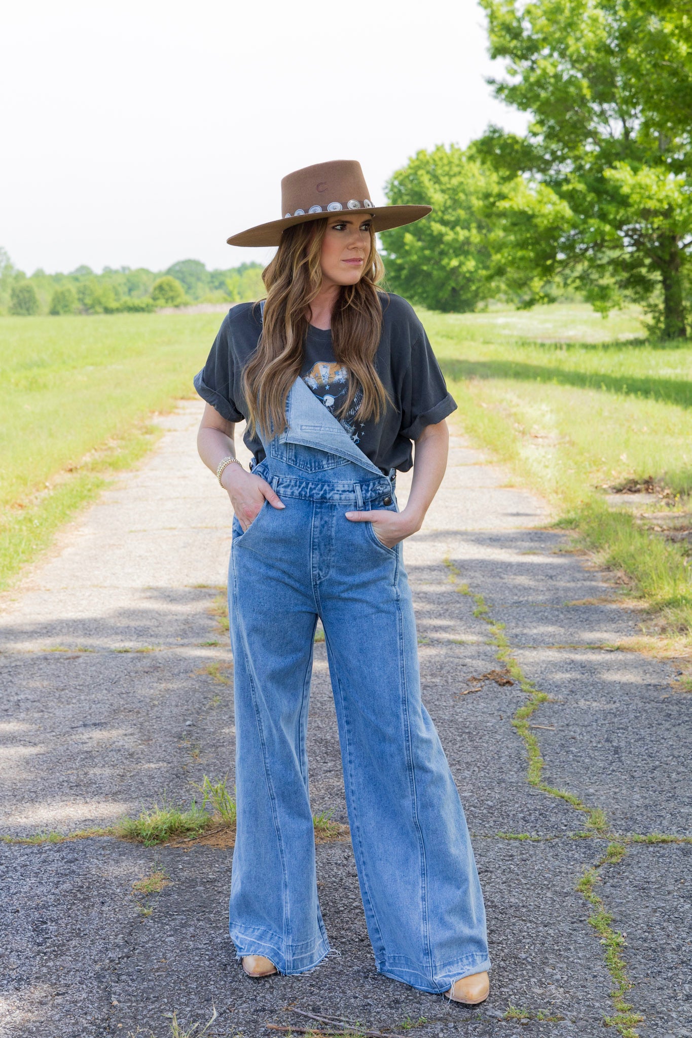 Retro Denim Wide Leg Overalls