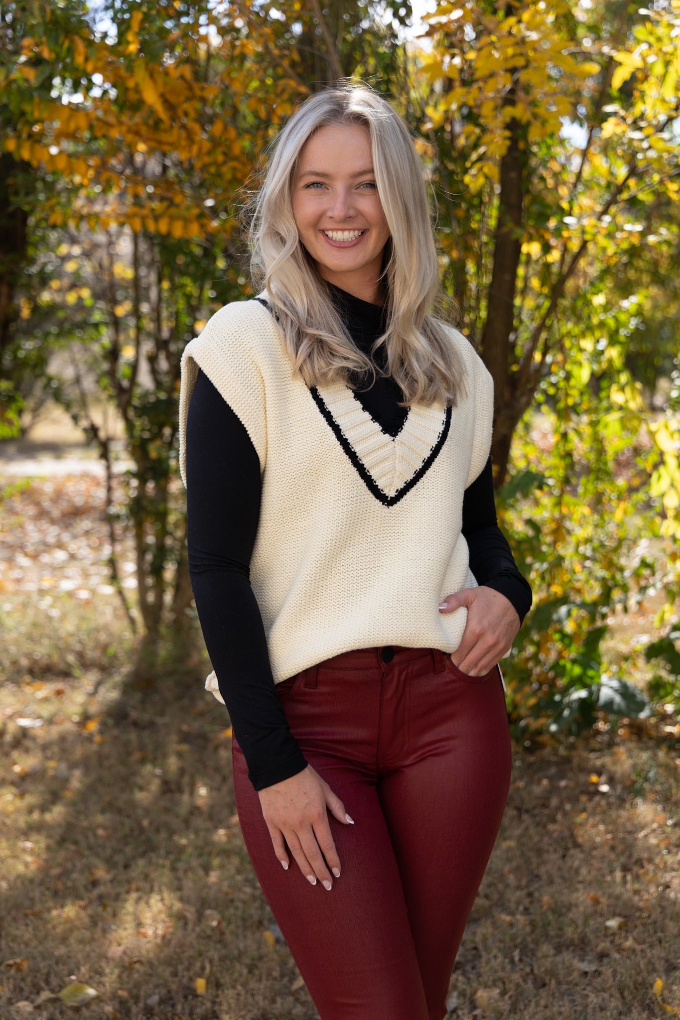 Ryker Relaxed Sweater Vest - Cream