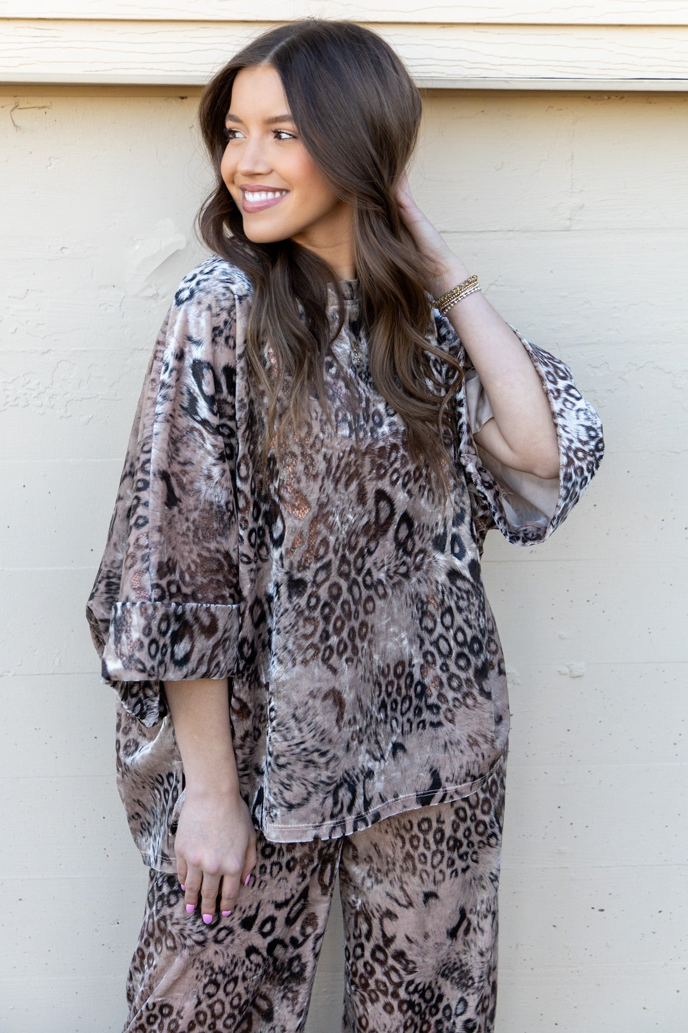 Groovy Feline Velvet Oversized Top