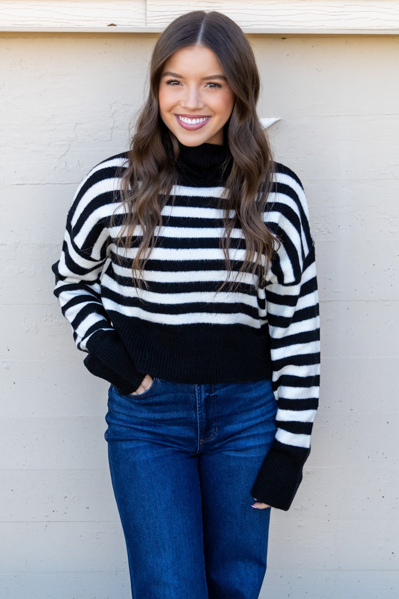 Shona Stripe Cropped Sweater
