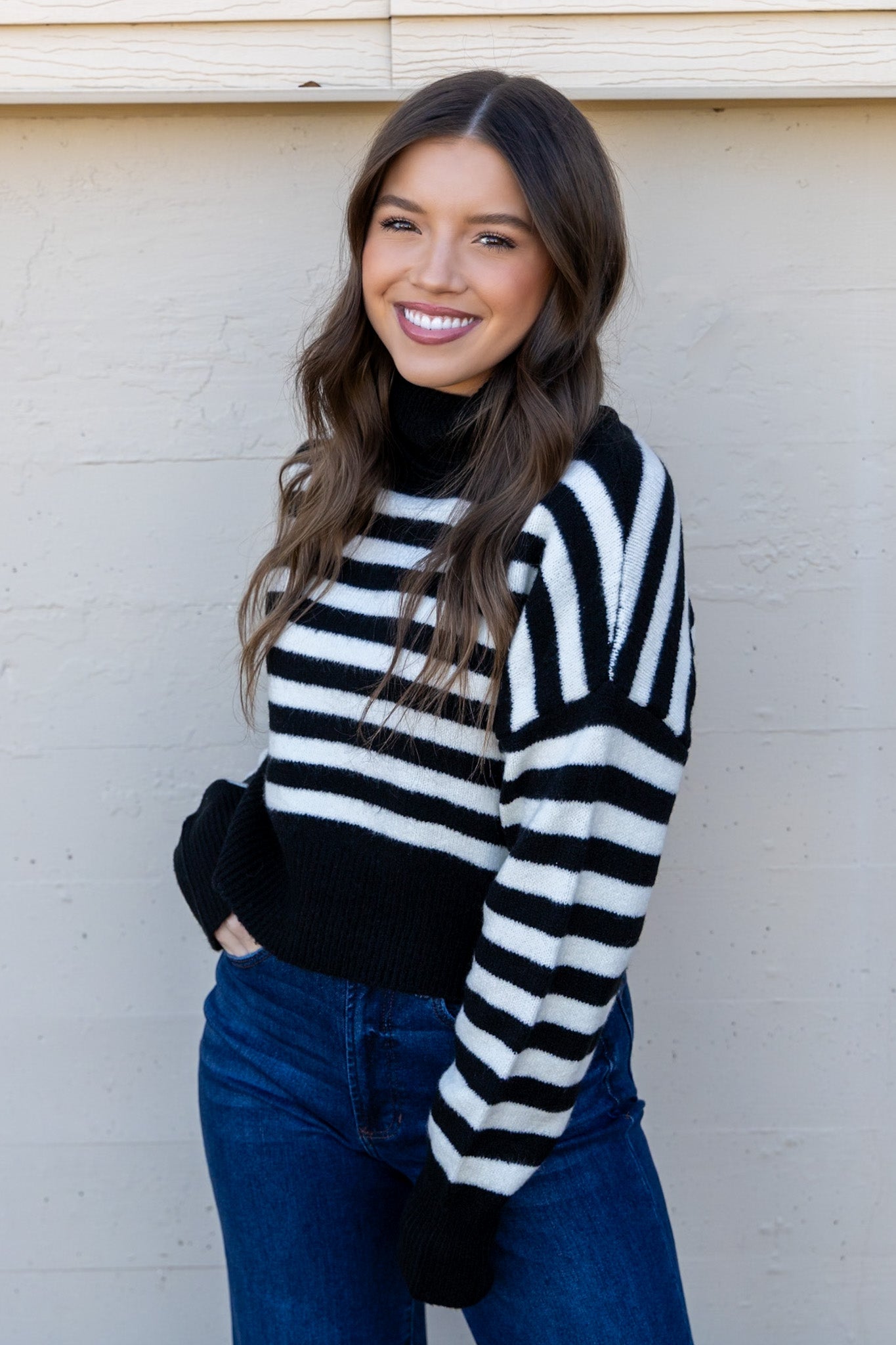 Shona Stripe Cropped Sweater