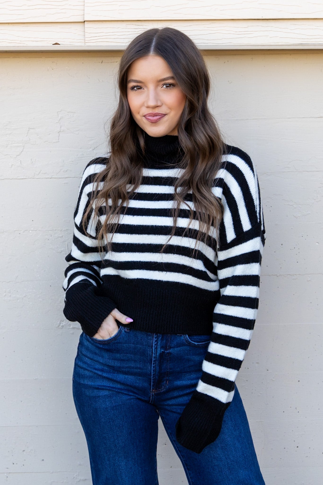 Shona Stripe Cropped Sweater