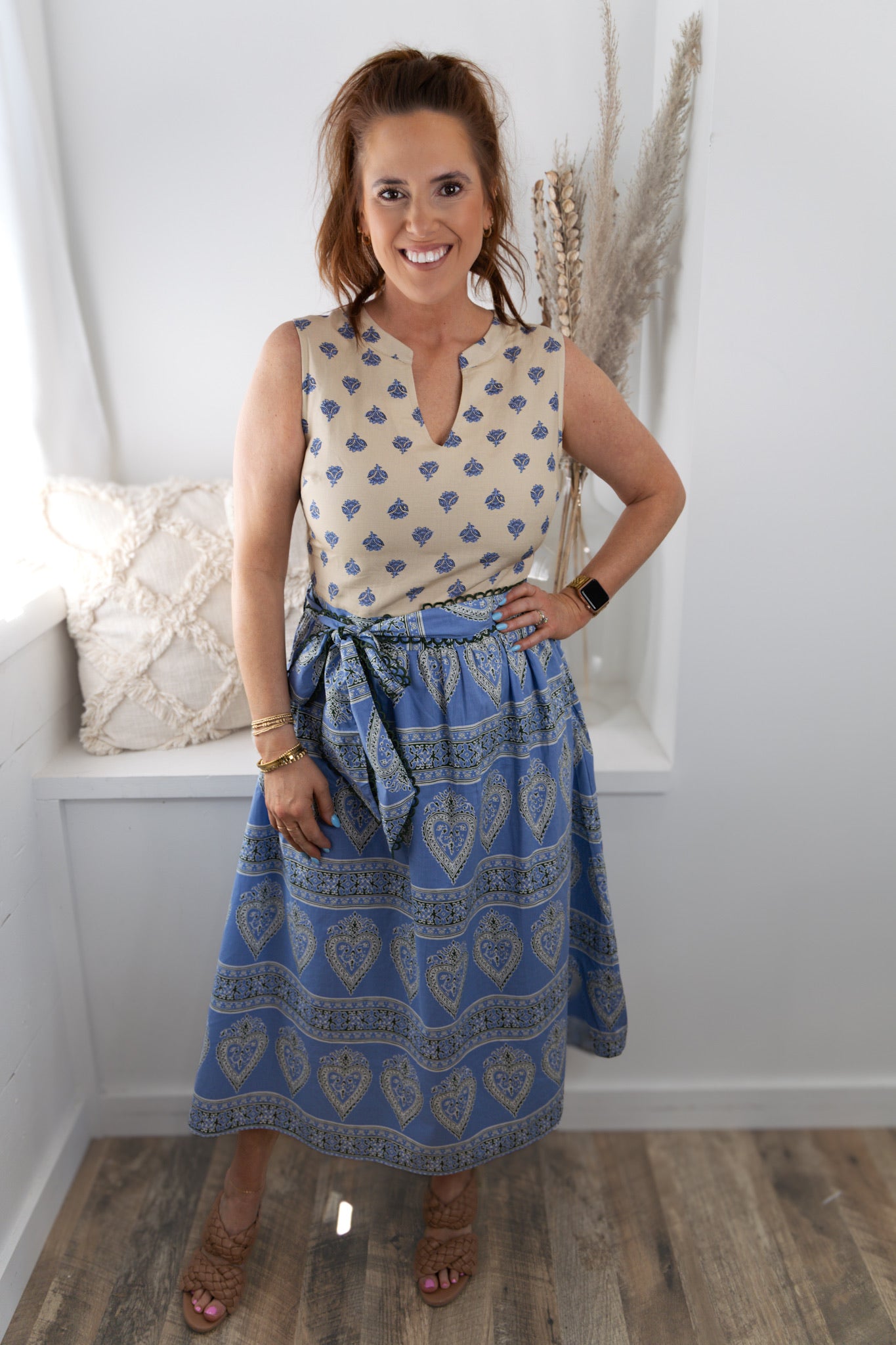 Georgie Midi Dress - Slate Blue