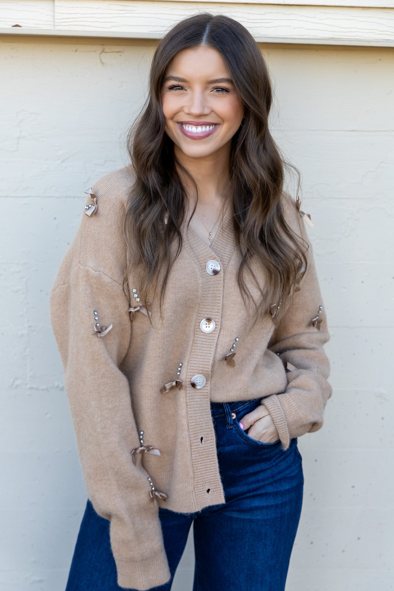 Glitz & Glamour Cardigan - Camel