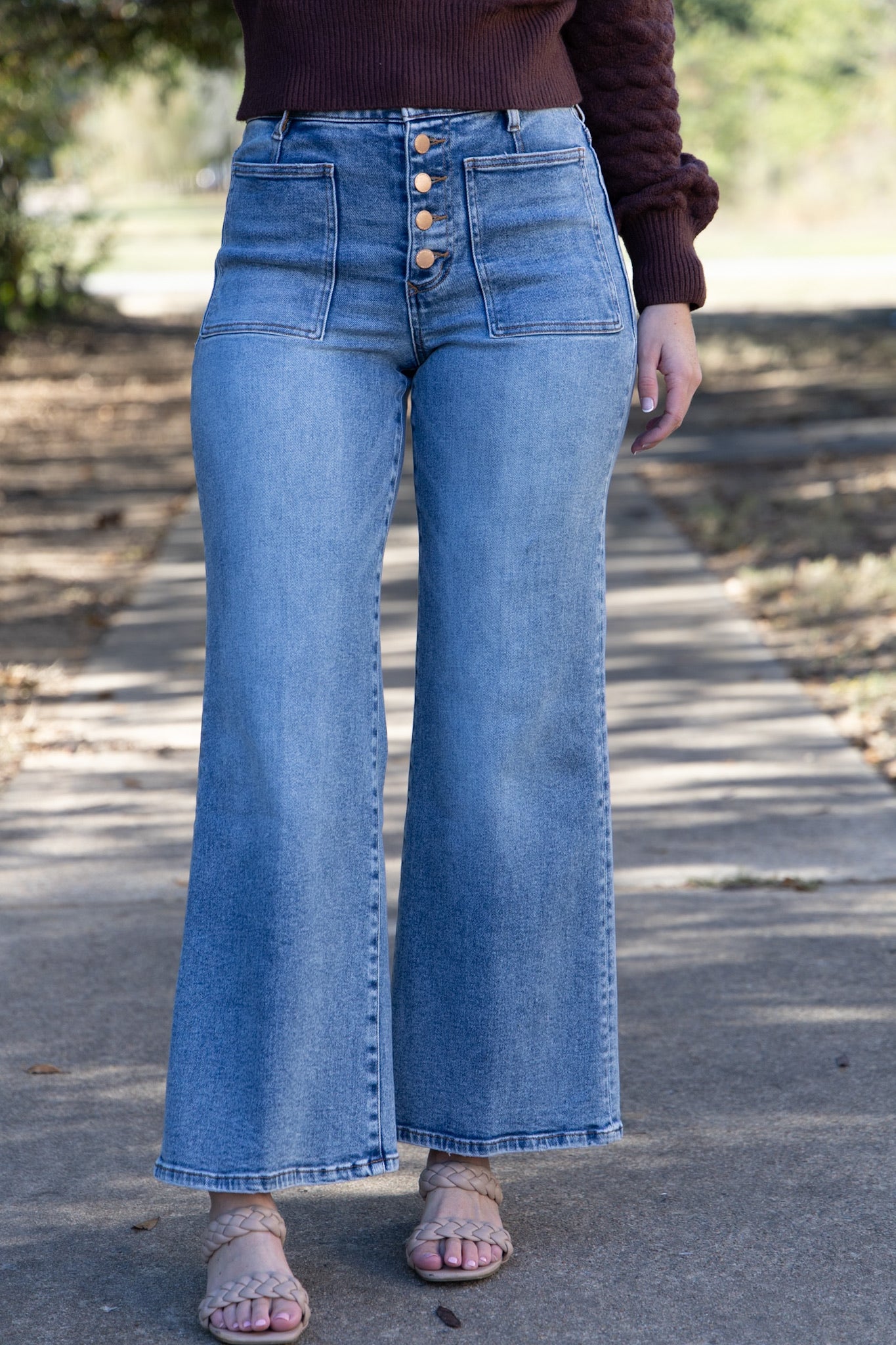 [Dear John] Fiona High Rise Clean Hem Wide Leg Jeans - Ardmore