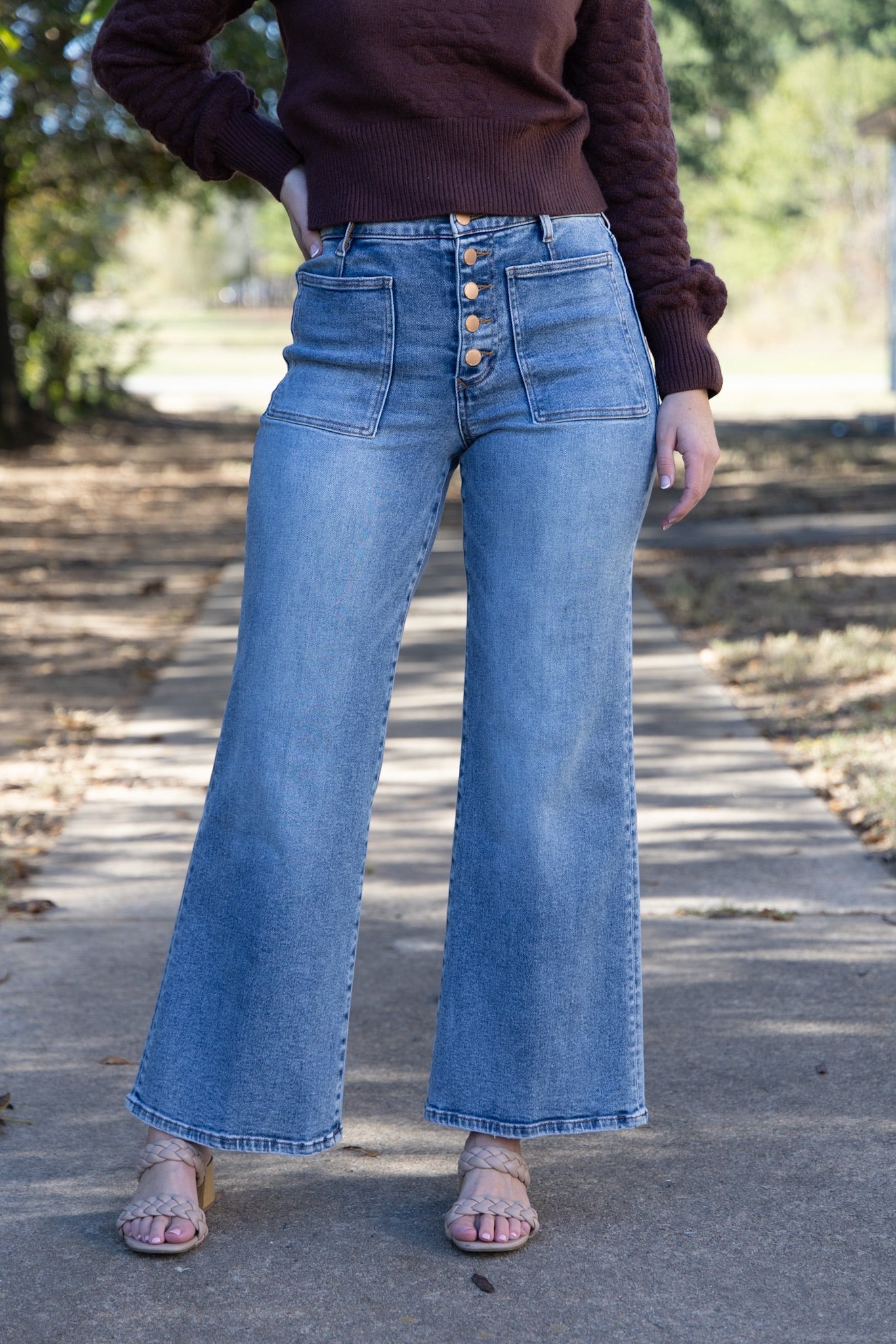 [Dear John] Fiona High Rise Clean Hem Wide Leg Jeans - Ardmore
