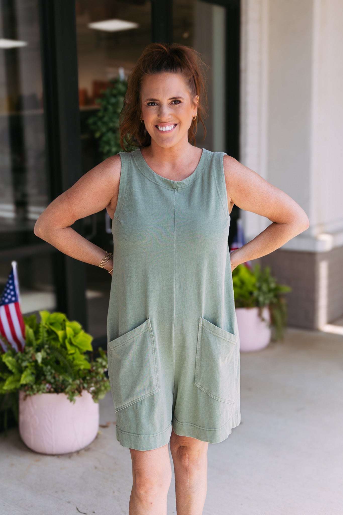 Summer Time Romper - Sage Green