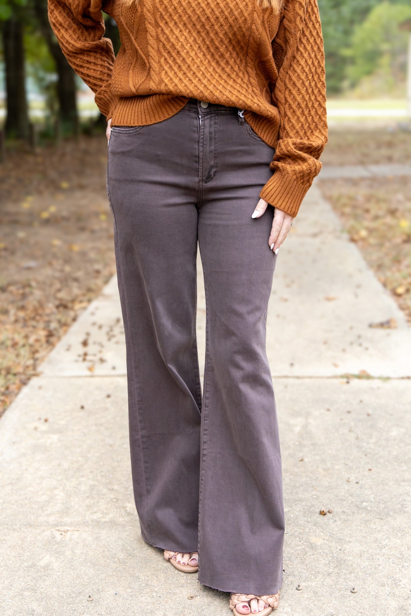 [Dear John] Fiona Super High Rise Wide Leg Jean - Mocha Brown