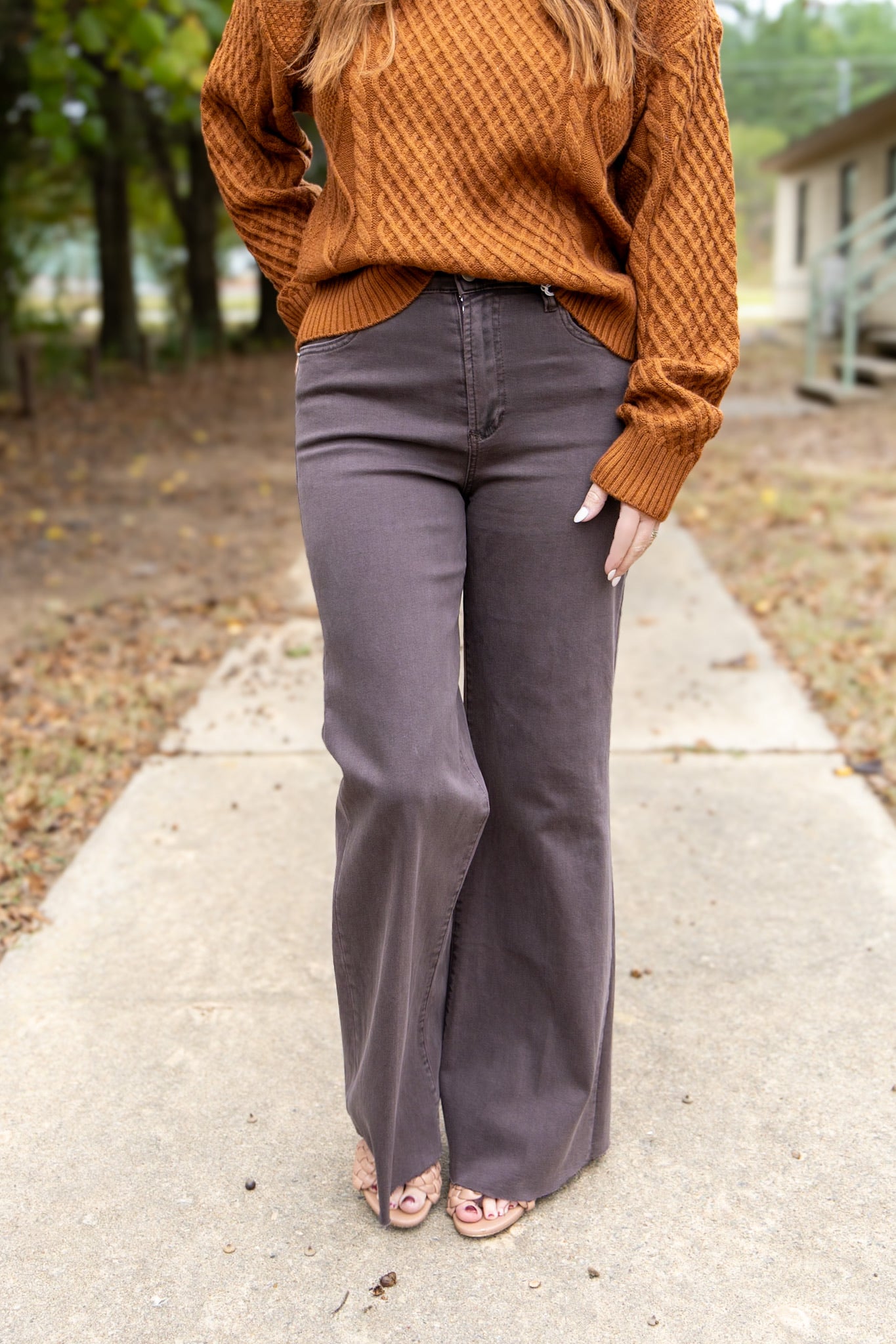 [Dear John] Fiona Super High Rise Wide Leg Jean - Mocha Brown