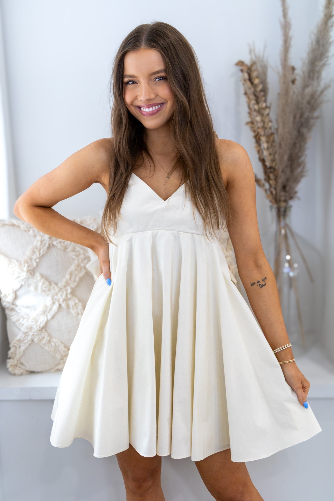 Elora Babydoll Bow Mini Dress