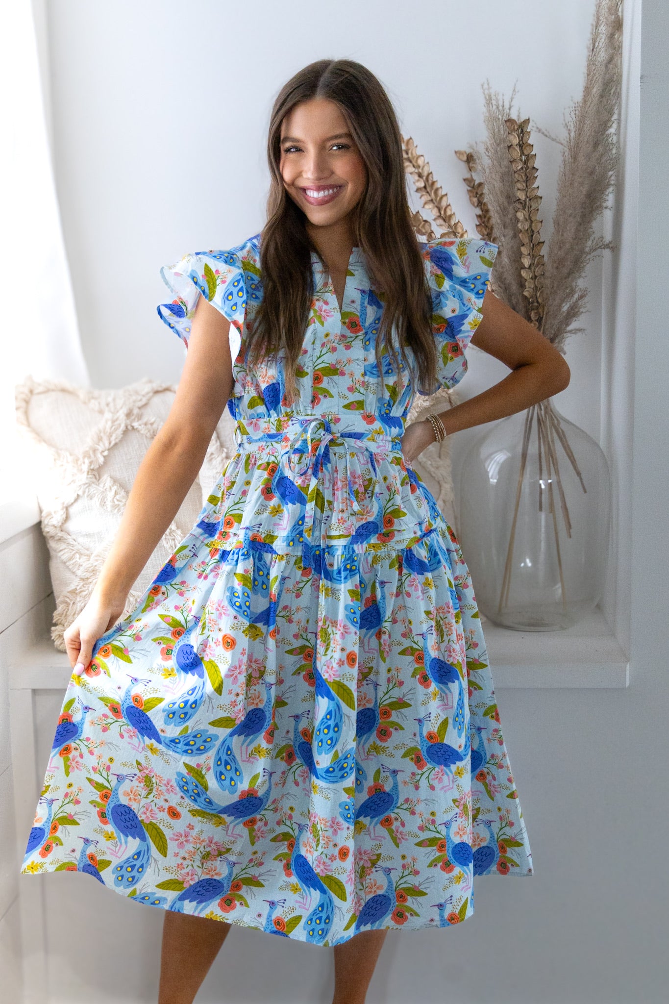 Cala Midi Dress - Spring Garden Peacock