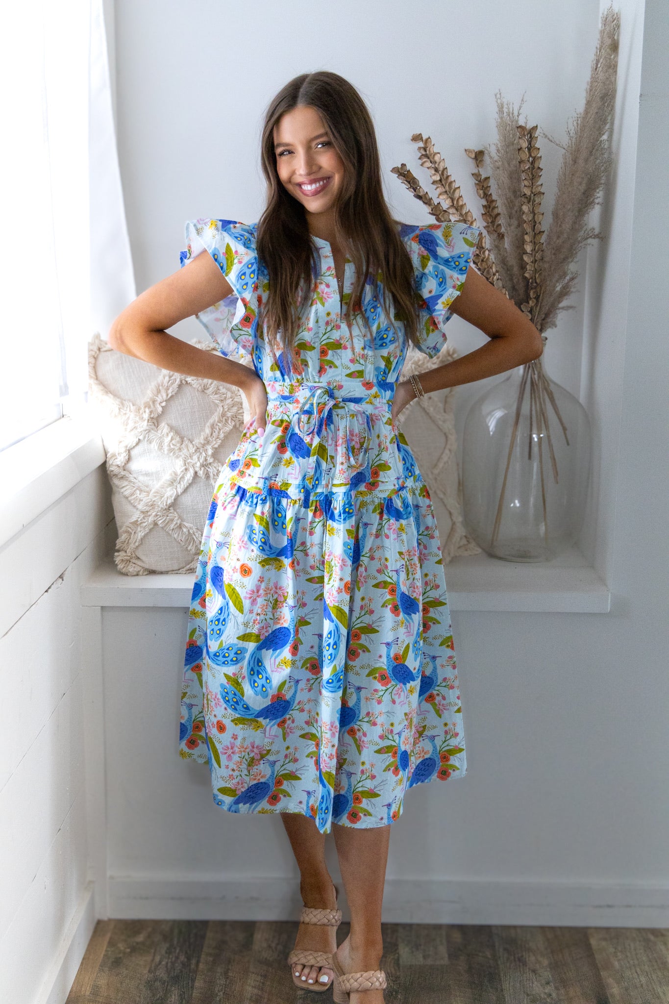 Cala Midi Dress - Spring Garden Peacock
