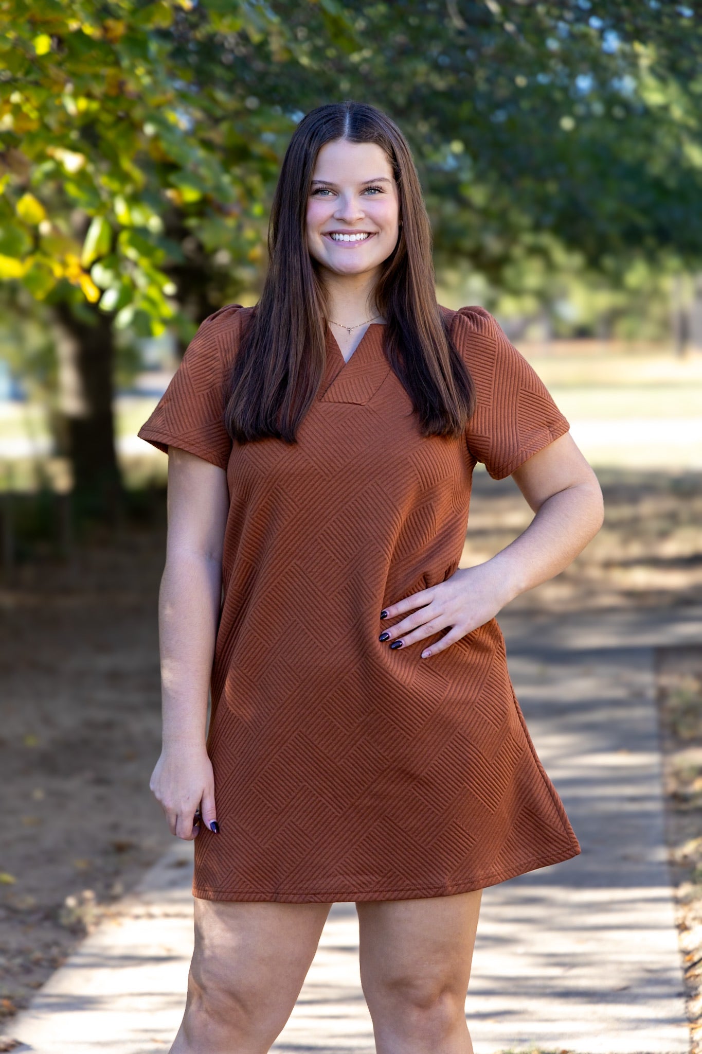 Rusty Textured Everyday Dress