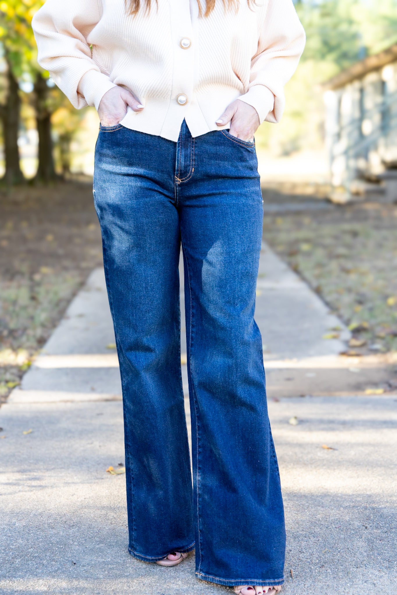 [Dear John] Fiona High Rise Clean Hem Wide Leg Jeans - Iguaza