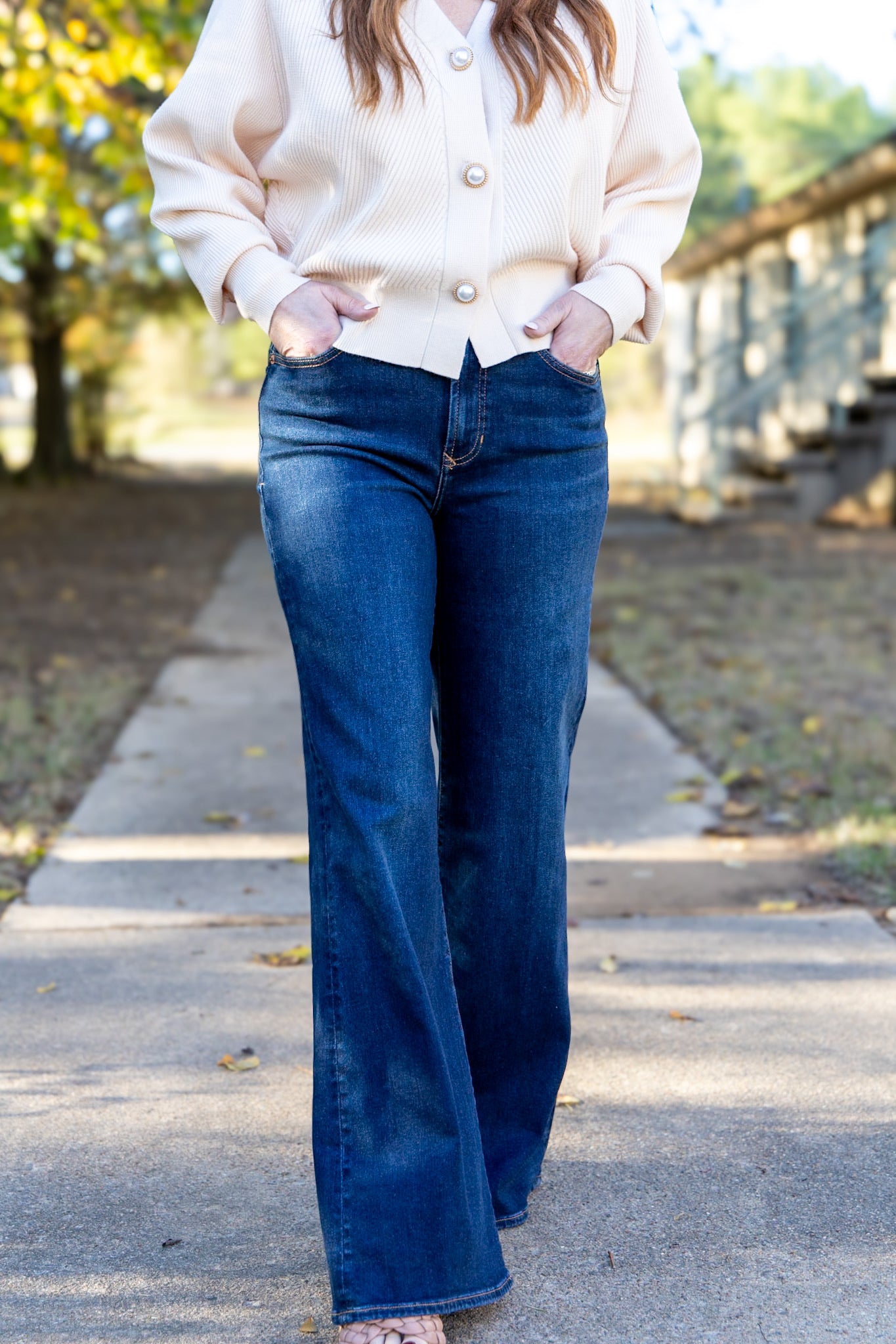[Dear John] Fiona High Rise Clean Hem Wide Leg Jeans - Iguaza