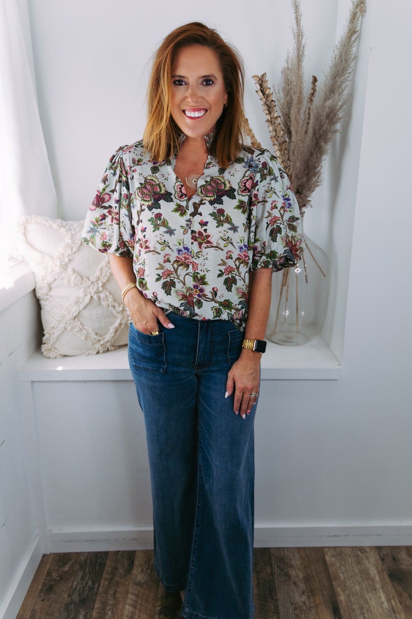 Moira Puff Sleeve Floral Top