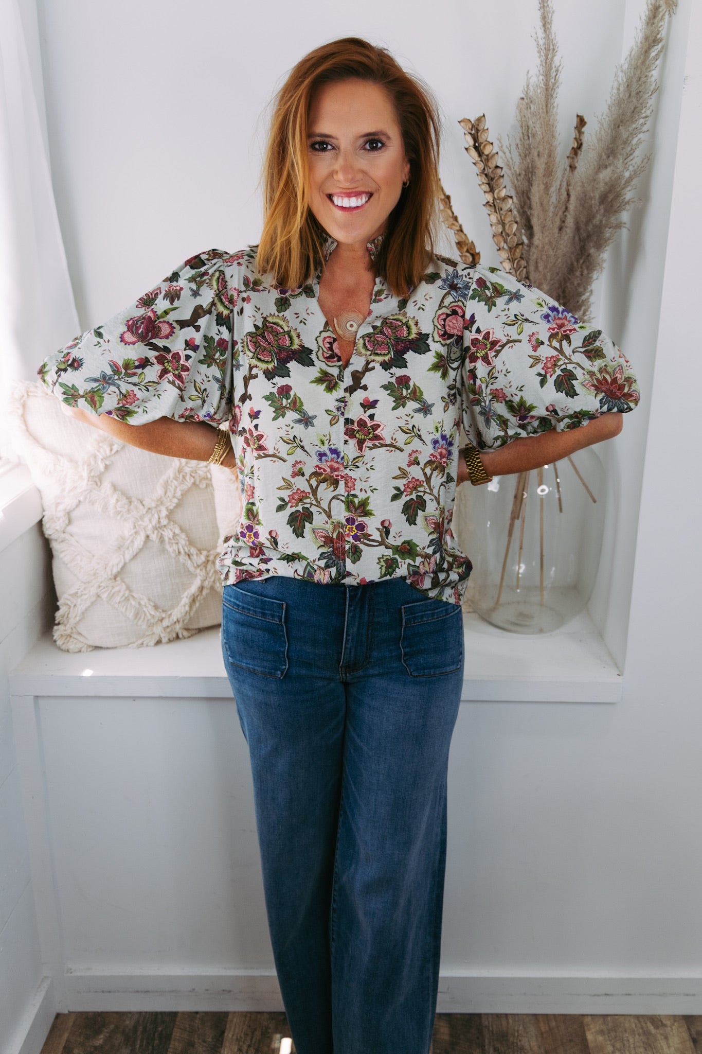 Moira Puff Sleeve Floral Top