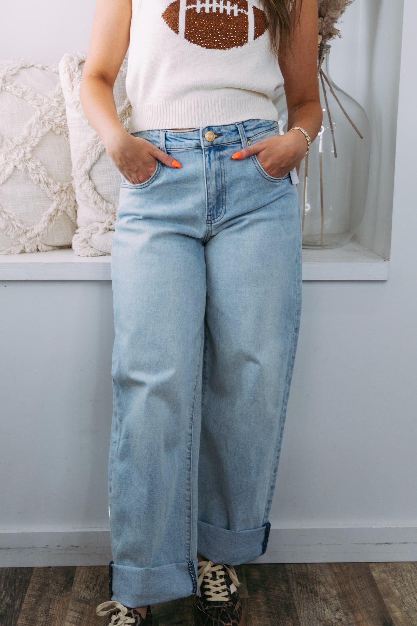 [KUT] Gwen High Rise Wide Leg - Meaning W/Lt Base Wash