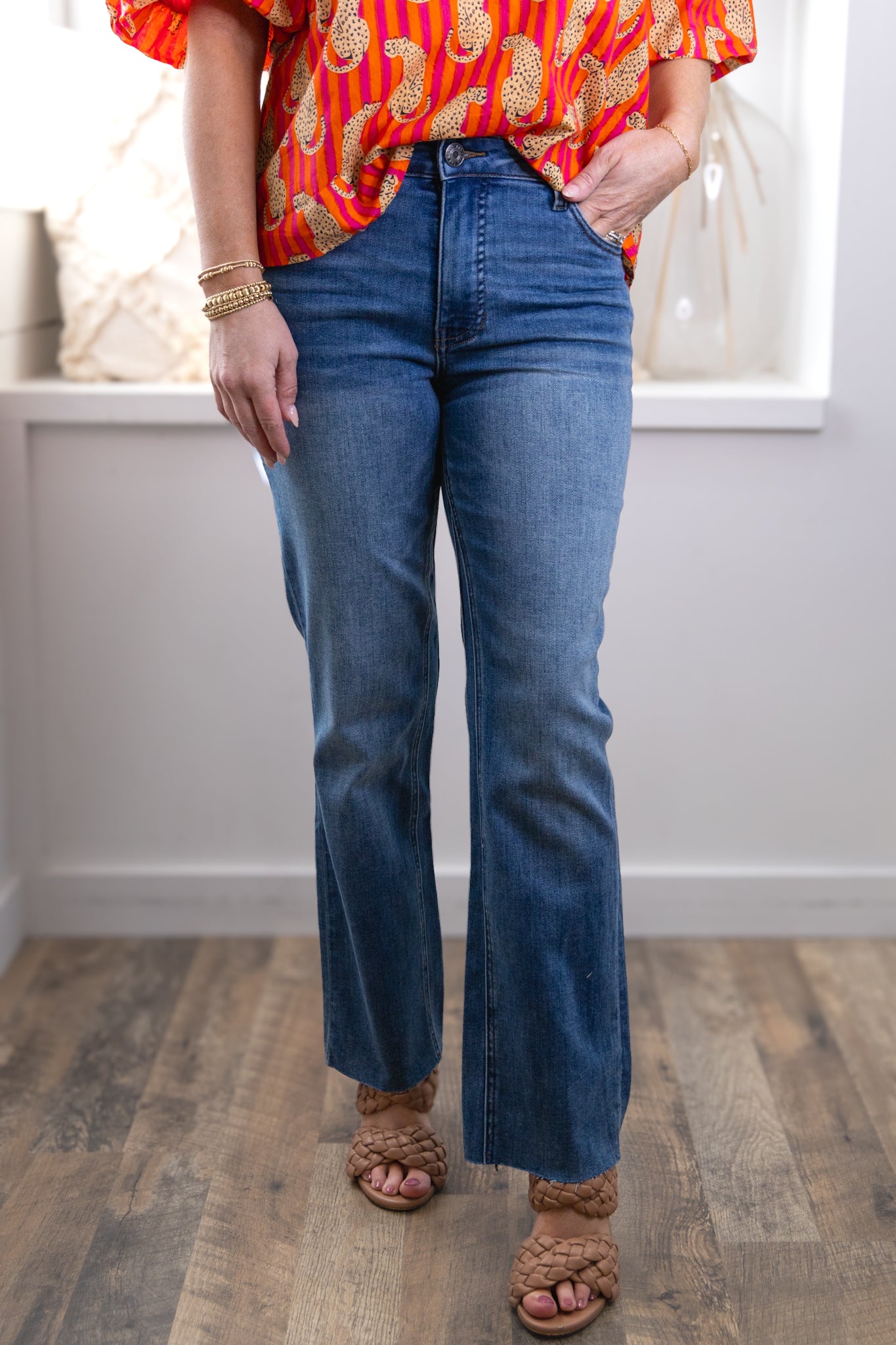 [KUT] Kelsey High Rise Fab Ab Ankle Flare - Brace