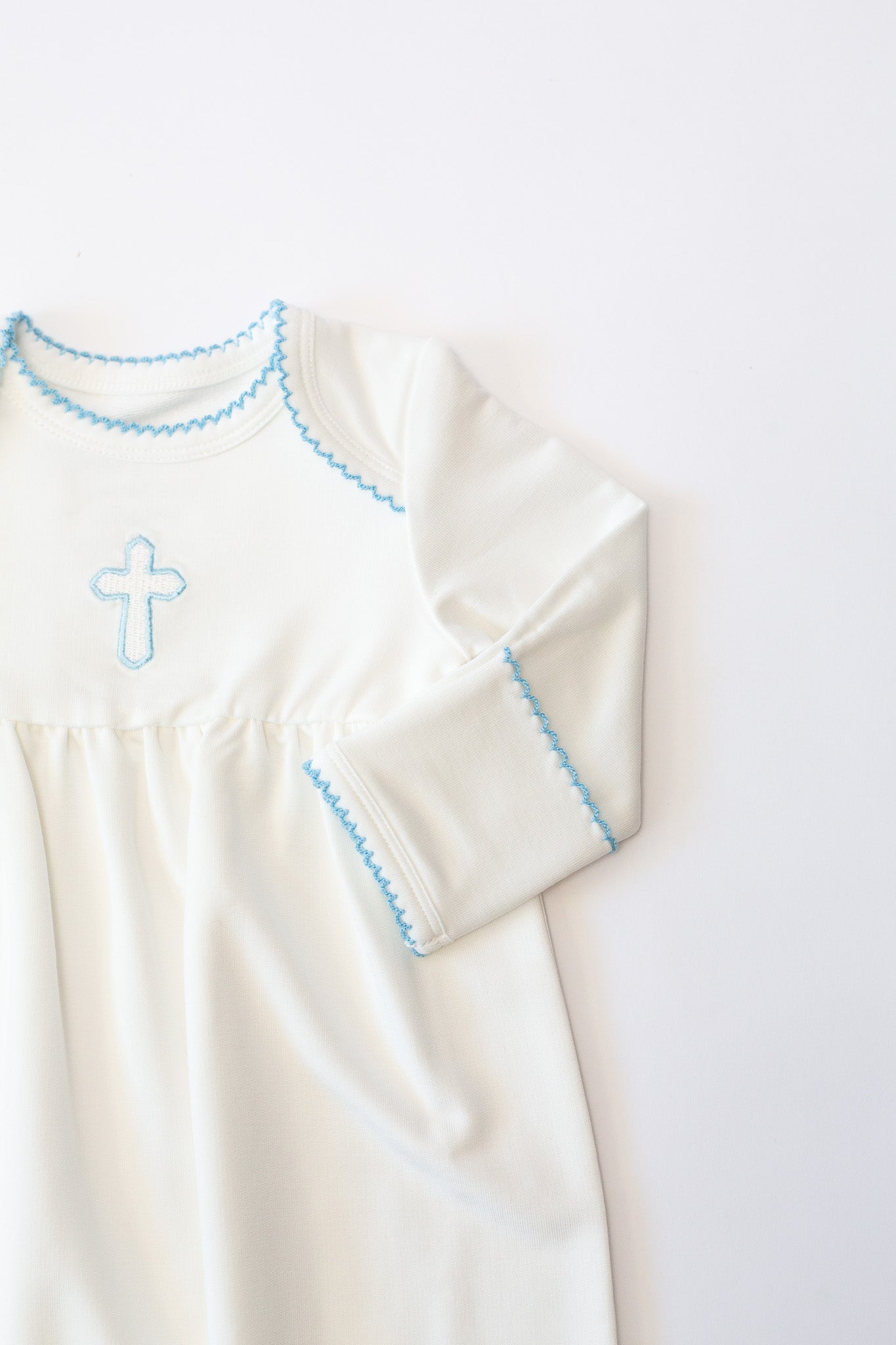 Blue Cross Embroidered Pip Gown