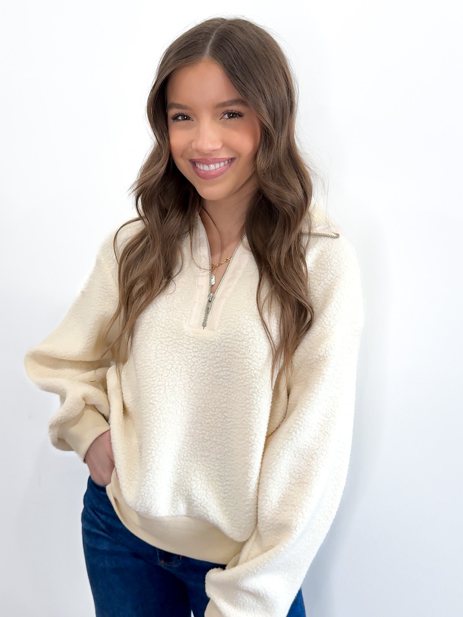 Briar Half Zip Teddy Pullover