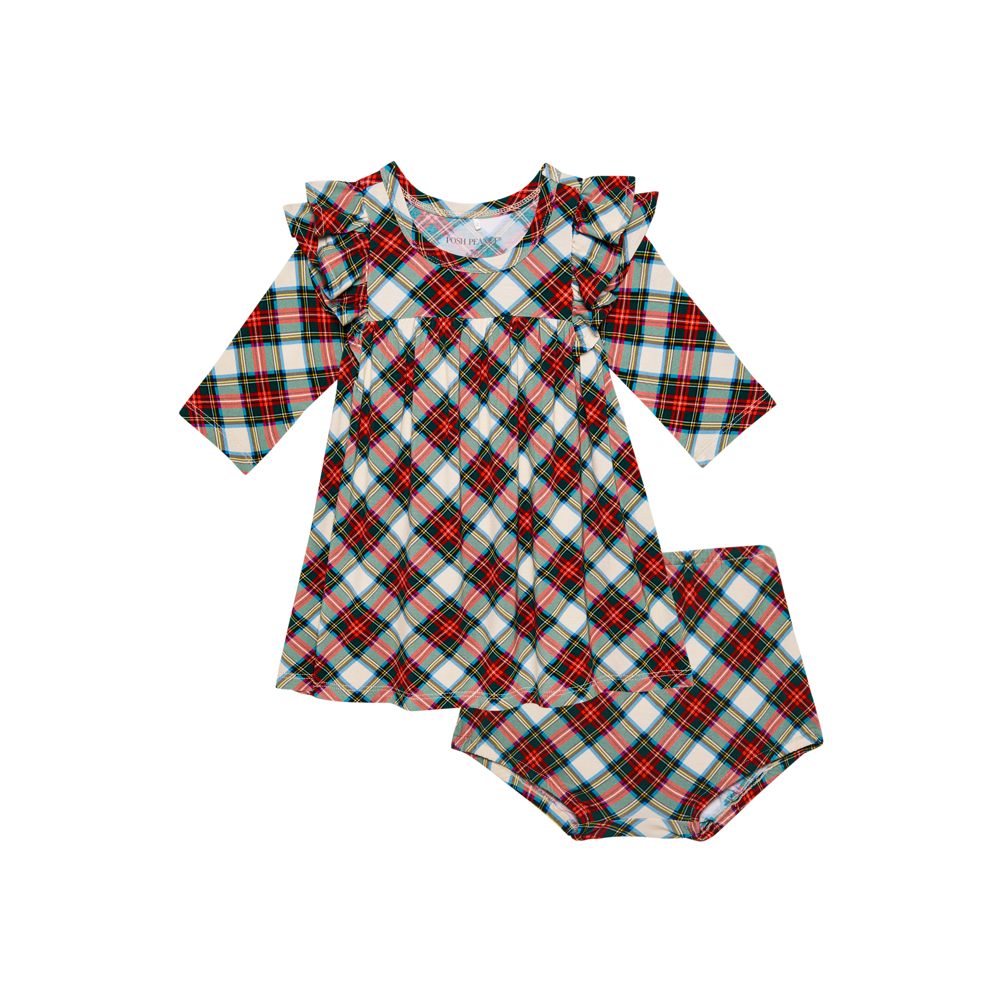 Marqui 3/4 Sleeve Flutter Dress & Bloomer Set