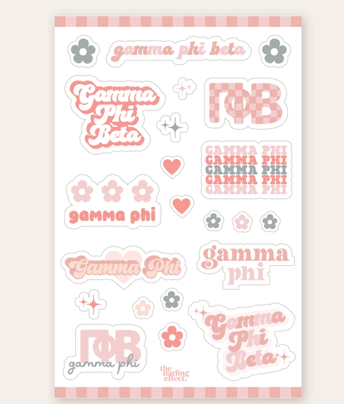 Sorority Sticker Sheet - Gamma Phi Beta