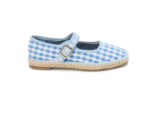 Meg Mary Jane Flat- Blue Gingham