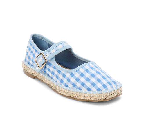 Meg Mary Jane Flat- Blue Gingham