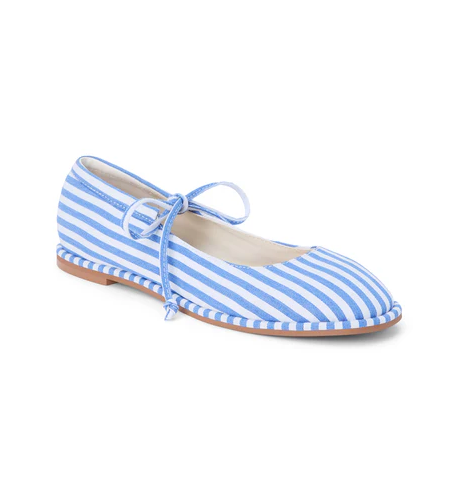 Gerry Blue Stripe Ballet Flat