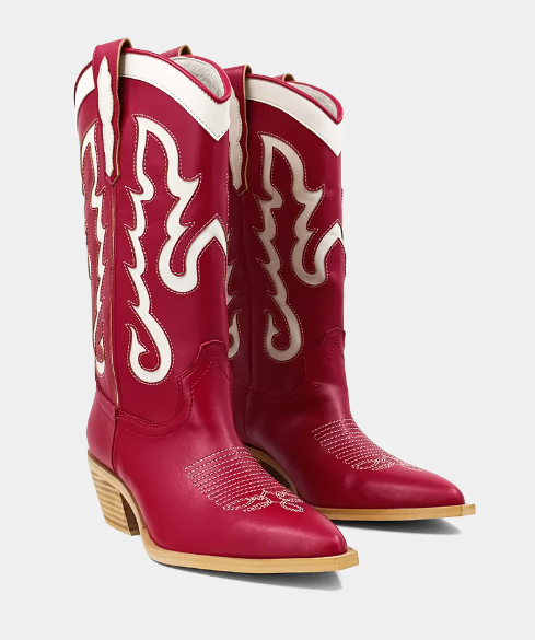 YAYA Cowboy Boots - Dark Red