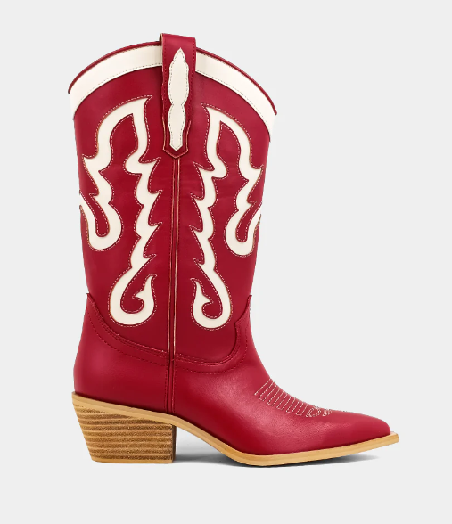YAYA Cowboy Boots - Dark Red