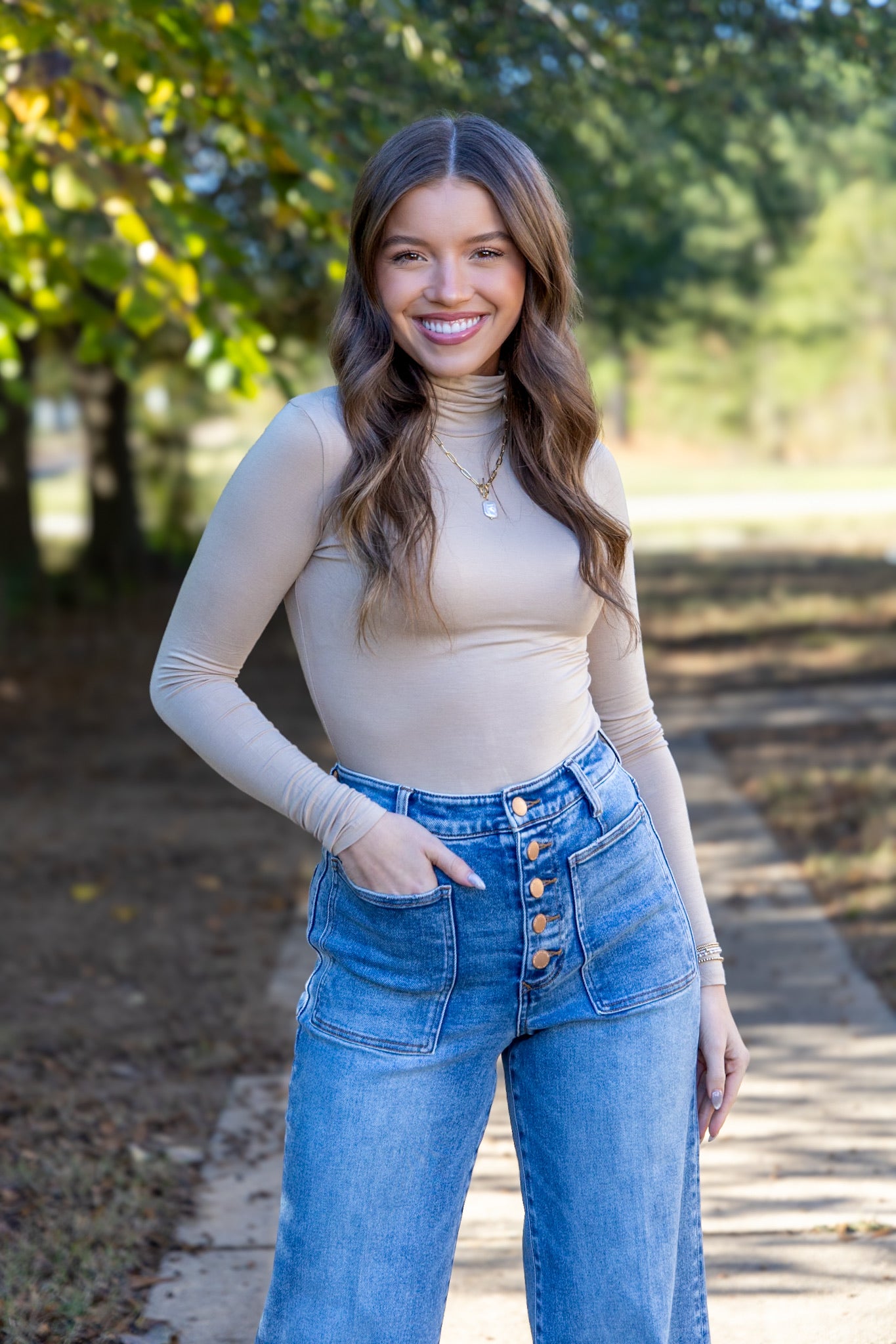 Turtleneck Bodysuit - Taupe