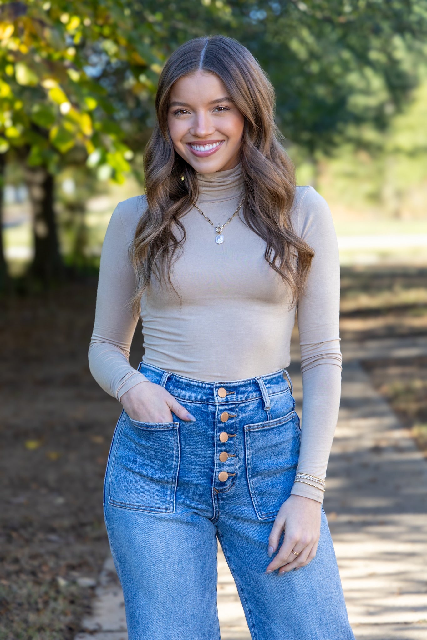 Turtleneck Bodysuit - Taupe