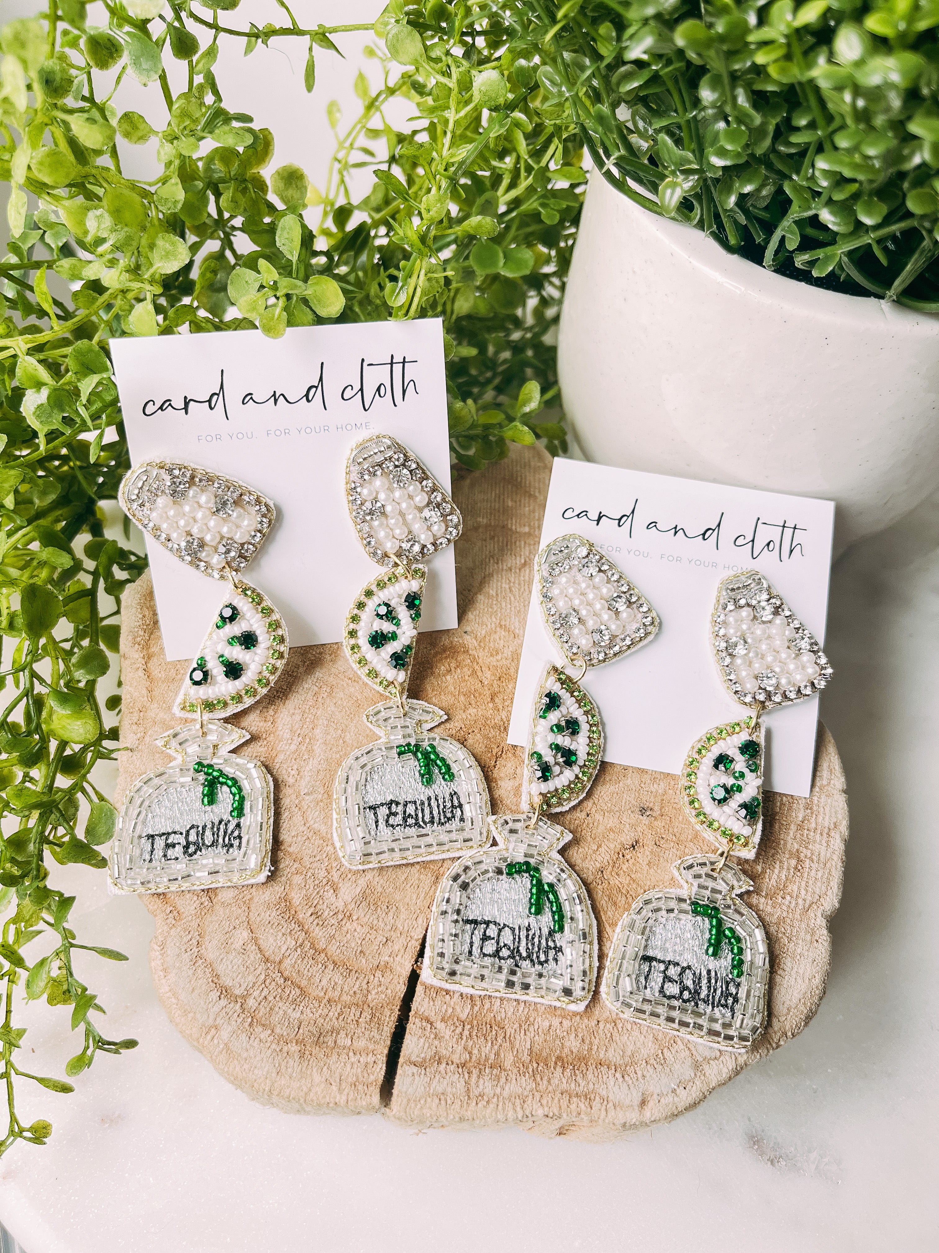 Tequila Shots Beaded Earring